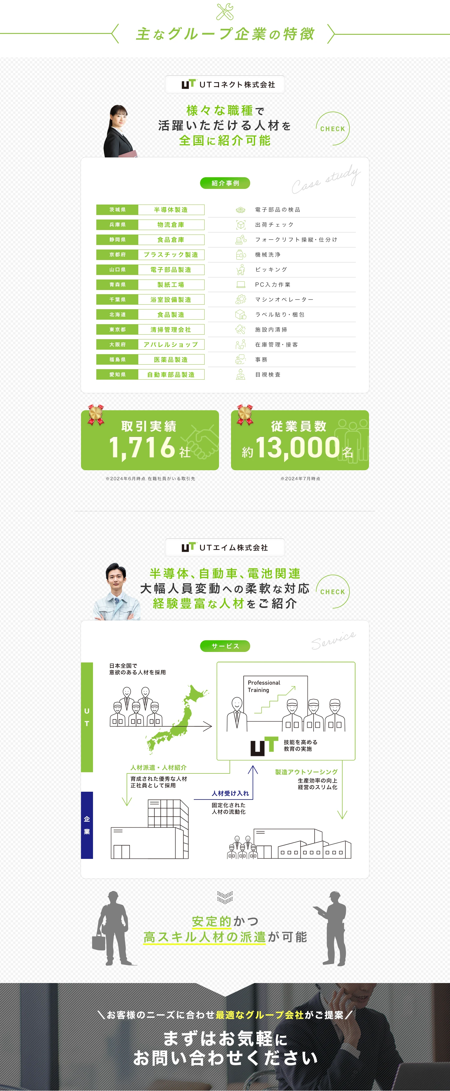 UTグループ企業の特徴