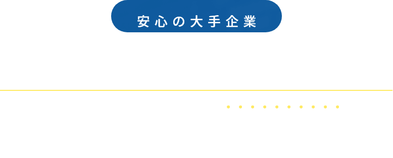 安心の大手企業東証一部グループ企業従業員2万人以上